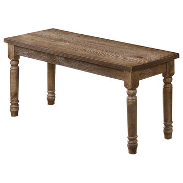 Luxembourg Farmhouse Dining Bench, Antique Natural Oak