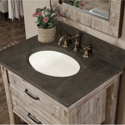 30 inch Rustic Bathroom Vanity with Matching Wall Mirror - Bathroom Vanities And Sink Consoles
