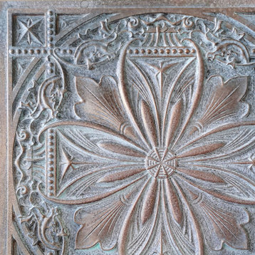 Milan Faux Tin Ceiling Tile - 24 in x 24 in, Pack of 10, #DCT 10, Weathered Copper