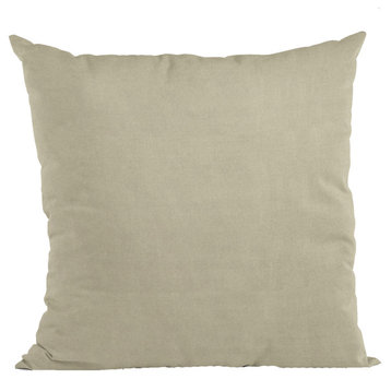 Oyster Solid Shiny Velvet Luxury Throw Pillow, Double sided 26"x26"