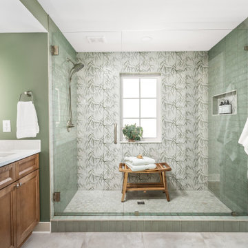 Franklin TN Home Remodel – Calming Green Interiors With Modern Rustic Touches