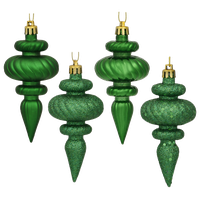4" Finial 4 Finish Assorted, Set of 8, Green