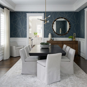 Midnight Contrast: Modern Dining in Navy, White & Black