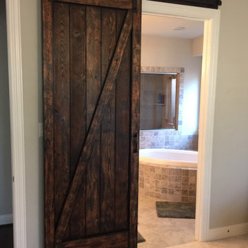 Rustic Z Barn Door for Master Bathroom