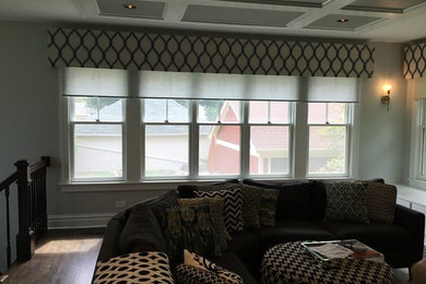 Roller Shades with Tailored Cornice