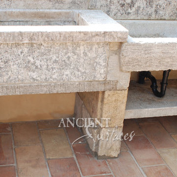 Patio layout showcasing our unique stone elements in architectural settings.