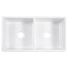 Turner Crisp White Fireclay 33" Double Bowl Farmhouse Apron Kitchen Sink