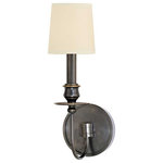 Hudson Valley Lighting - Cohasset, One Light Wall Sconce, Old Bronze Finish, Cream Shade - Slender arms, sveltely curved, simplify this colonial classic. Cohasset's sensual form is welcome flair for an otherwise understated interior. As Old World refinement adapted to the new frontier, Cohasset transposes a treasured look to today's less rigidly traditional interiors.
