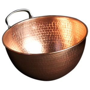 Solid Copper Stone Hammered Beating/Mixing Bowls, 3 Piece Set 