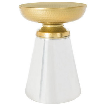 Ollie Drum Side Table, Gold