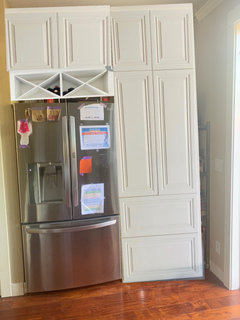 Redesign cabinet above fridge