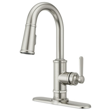 Pfister GT572TD Port Haven 1.8 GPM 1 Hole Pull Down Bar Faucet - Stainless