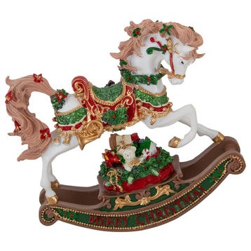 9" Musical and Animated Christmas Rocking Horse Figure