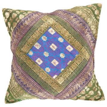 Vintage Sari Silk Square Pillow Case