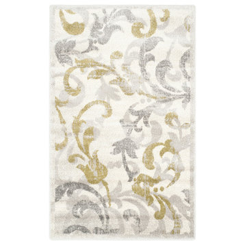 Safavieh Amherst Collection AMT428 Rug, Ivory/Light Grey, 2'6"x4'