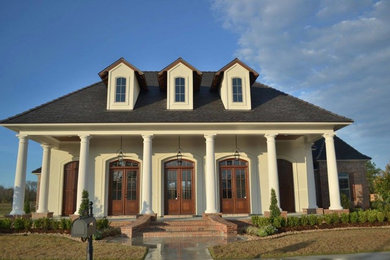 Acadian Colonial style home is a 3,158 square foot home with 4 bedrooms and 3.5