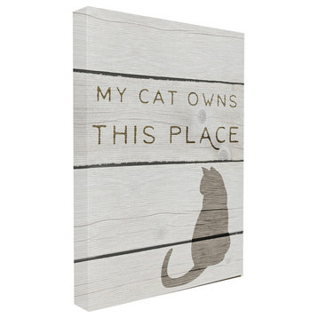 My Cat Owns This Place, 30"x40", Stretched Canvas Wall Art