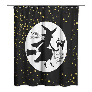 Witch On Broom 71"x74" Shower Curtain - Contemporary - Shower Curtains - by  Designs Direct | Houzz