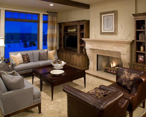  Grey  Brown  Living  Room  Home Design  Ideas  Renovations Photos
