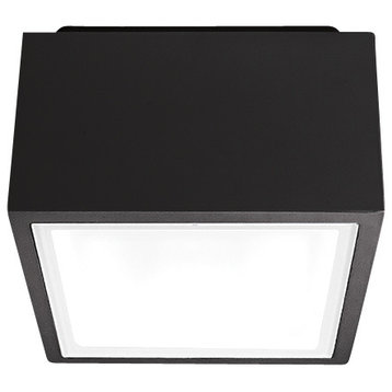 Modern Forms Bloc LED Flush Mount Outdoor Ceiling Lighting, Black