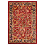 Bareens Designer Rugs - Classic Ziegler Bea Red Blue Hand-Knotted Wool Rug - 6'0'' x 8'11'' - Enhance the ambiance of your home with this magnificent Persian-influenced Turkish hand-knotted rug made by skilled artisans capable of creating the most exceptional vegetable dyes and hand-spun wool. This exquisite handmade rug is a one-of-a-kind Peshawar Kafkaz, otherwise identified as Chobi, Chobi Peshawar, Oushak, or Ziegler rug. These handmade rugs are crafted in Pakistan utilizing superior-quality wool imported from Australia, New Zealand, and Korea in two types of weaves: the Persian weave and the Mori weave. This rug is meticulously crafted by hand using the finest natural vegetable dyes extracted from local plants. The artisans use a blend of hand-spun local and fine merino wool, resulting in a rug with a compelling texture, higher lanolin content, and longer staple. The artisans occasionally incorporate natural or artificial silk into the pile to enhance specific motifs. The finished product is an awe-inspiring execution of flawless design and an understated palette that exudes elegance.