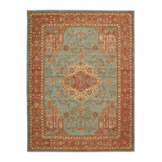 Free Form Area Rugs Houzz Nourison Heritage Hall 100 Wool Aqua Hand Tufted Rug He16 8