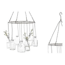 Hanging Glass Vases With Crystals - Vases