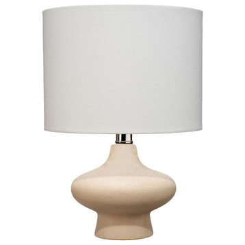 Curvy Pebbled Beige Ceramic Table Lamp Neutral 12.5 in Contemporary Low Bottle