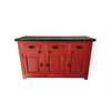 Bryson Rustic Red Kitchen Buffet Cabinet, Red, 60 X 20 X 32