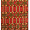 Orangey Red Gold Color Tibetan Rug, 6'x8'10"
