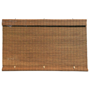 Imperial Matchstick Cord-Free Roll Up Shade, Fruitwood, 72"x72"