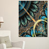 "Large Blue Brown Fractal Floral Pattern" Large Canvas Print, 30"x40"
