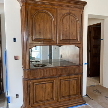 Wet bar (faucet hardware hasn't been installed)