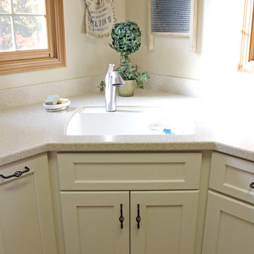 Cream Laundry Room with Corian Countertop ~ Medina, OH