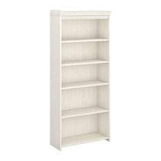 Fairview 5 Shelf Bookcase in Antique White - Engineered Wood