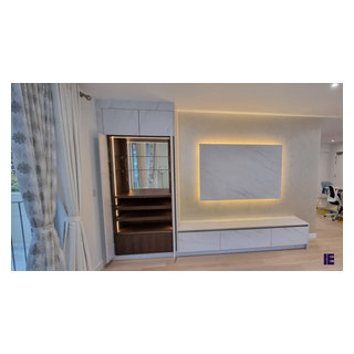 White TV Set with Pocket Doors | London | Inspired Elements - Modern ...