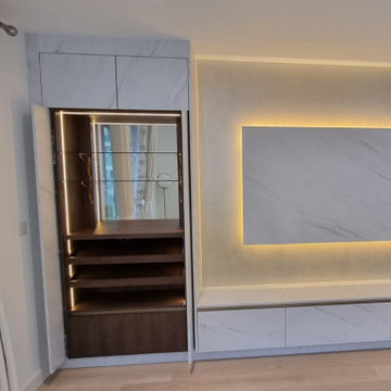 White TV Set with Pocket Doors | London | Inspired Elements