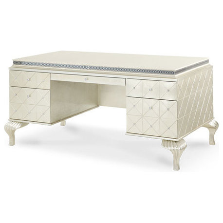 AICO Hollywood Swank Desk, Pearl Caviar 03207-11