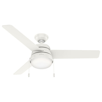 Hunter 52" Aker Outdoor Fresh White Ceiling Fan With LED Light