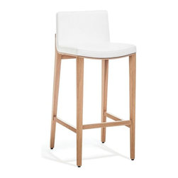 Natural Oak Moritz Bar Stool in Custom Leather by Kai Stania for TON - Bar Stools And Counter Stools