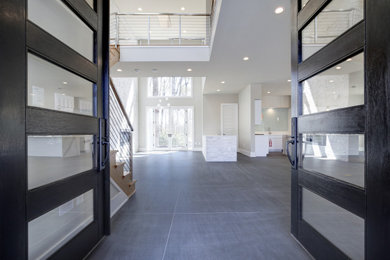 Inspiration for a contemporary entryway remodel in DC Metro