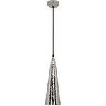 Robert Abbey - Robert Abbey S9873 Dal, 1" 1 Light Pendant - Cord Color: Black Fabric Wrapped Dal 175 Inch 1 Lig Polished Nickel Meta *UL Approved: YES Energy Star Qualified: n/a ADA Certified: n/a  *Number of Lights: 1-*Wattage:60w Incandescent bulb(s) *Bulb Included:No *Bulb Type:Incandescent *Finish Type:Polished Nickel