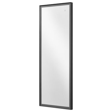 53" Black Lighted Metal Framed Accent Mirror