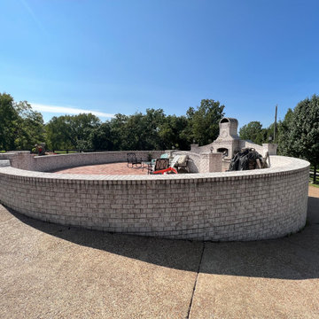 Curved Fireplace/ Entertaining Area