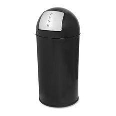 Genuine Joe Classic Round Top Receptacle 12 Gal Capacity, 29", Black