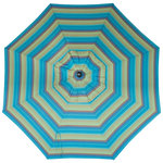 Furniture Barn USA - 9' Signature Umbrella, Astoria Lagoon, Regular Height - Bask in cooling shade around your patio dining table with this 9' octagon umbrella. We use solution-dyed, double spun, commercial grade fabric on a strong aluminum frame for a durable, weather-resistant shade option. The tilt-and-crank mechanisms allow you to position this umbrella perfectly to maximize shade and comfort.