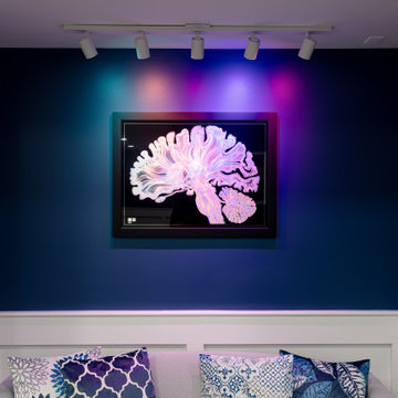 Modern Den – Neural Art Focal Point – Custom Track Lighting