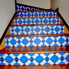 Diamonds in the Ruff Wallcoverings, Cerulean/White, Stair Riser (2 Sq Ft), Casar
