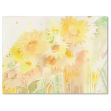 'Amid Sunflowers' Canvas Art by Sheila Golden