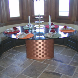 Copper and Glass Table - Dining Tables